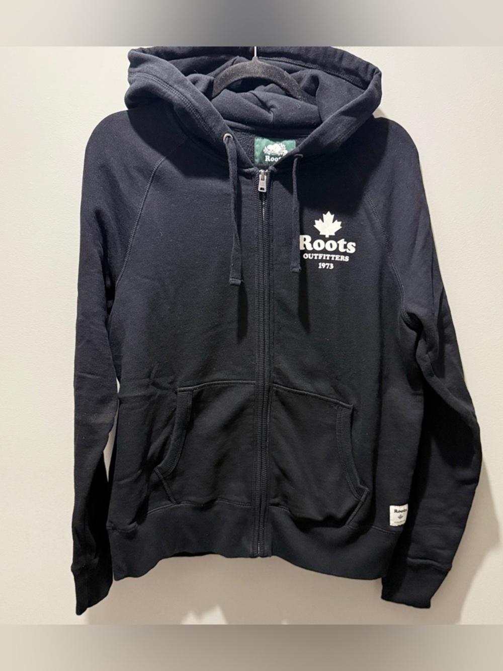 Roots "Outfitters 1973" Full Zip Hoodie Sweatshirt - Black - Picture 2 of 6
